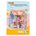 3D-Puppenhaus-Bauset aus Weißkarton, 108 Teile (Mehrfarbig)