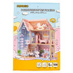 3D-Puppenhaus-Bauset aus Weißkarton, 108 Teile (Mehrfarbig)