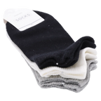 3er-Pack Damen Sneakersocken aus Baumwolle (Schwarz/Weiß/Grau)