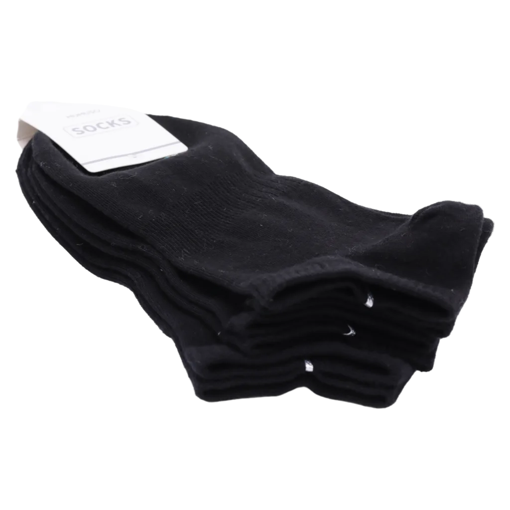 3er-Pack Damen Sneakersocken, kurz geschnitten (Schwarz)