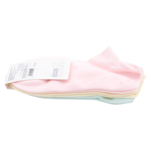 3er-Pack Damen Sneakersocken, niedrige Passform (Rosa/Gelb/Grün)