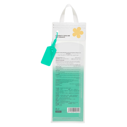 3er-Pack doppelseitige Augenbrauenrasierer aus ABS/Edelstahl (Hellblau/Rosa/Gelb)