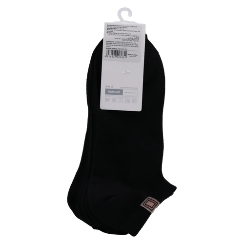 3er-Pack Herren Sneakersocken aus Baumwolle (Schwarz)