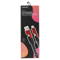 4-in-1 Nylon Schnellladekabel mit Zinklegierung, robustes Lade- und Datenkabel (Schwarz/Rot)