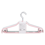 5er-Pack rutschfeste PVC-Kleiderbügel mit Windschutzhaken (Rosa/Grau)