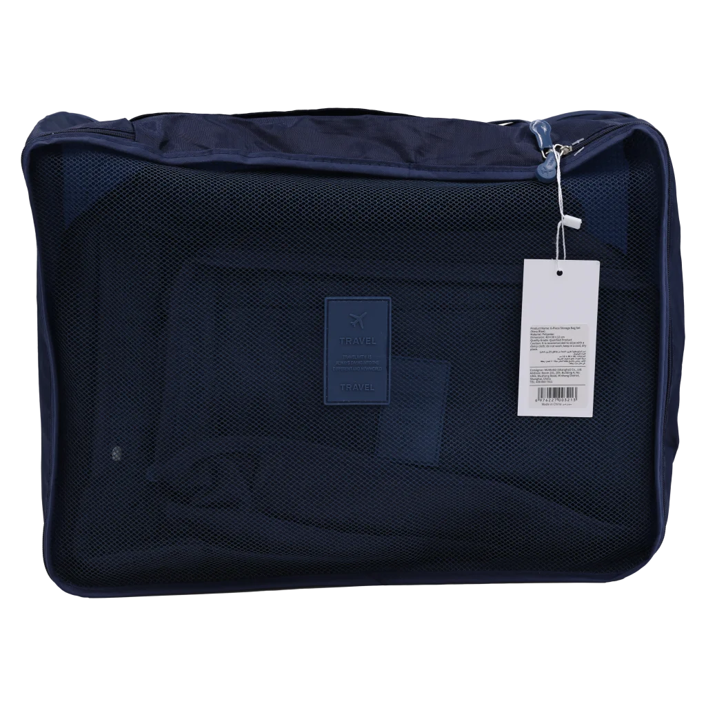 6-teiliges Polyester-Aufbewahrungsbeutel-Set für Reisen und Kleidung (Navyblau)
