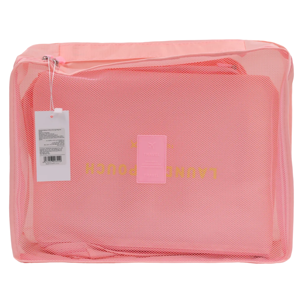 6-teiliges Polyester-Aufbewahrungstaschen Set für Reise &amp; Alltag (Pink)