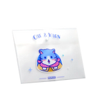 A4 Dokumententasche mit Druckknopfverschluss und Katzen-Design (Transparent)