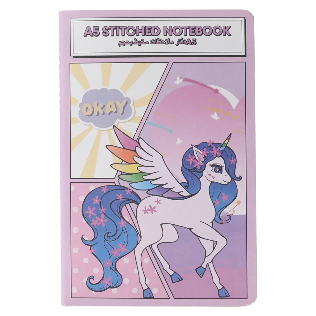 A5 Notizbuch mit Einhorn-Design (Lila)