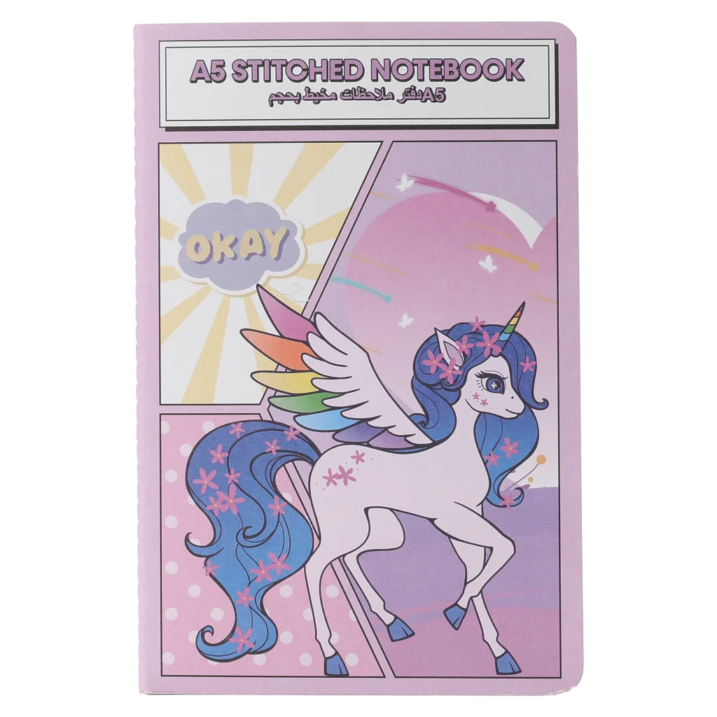 A5 Notizbuch mit Einhorn-Design (Lila)