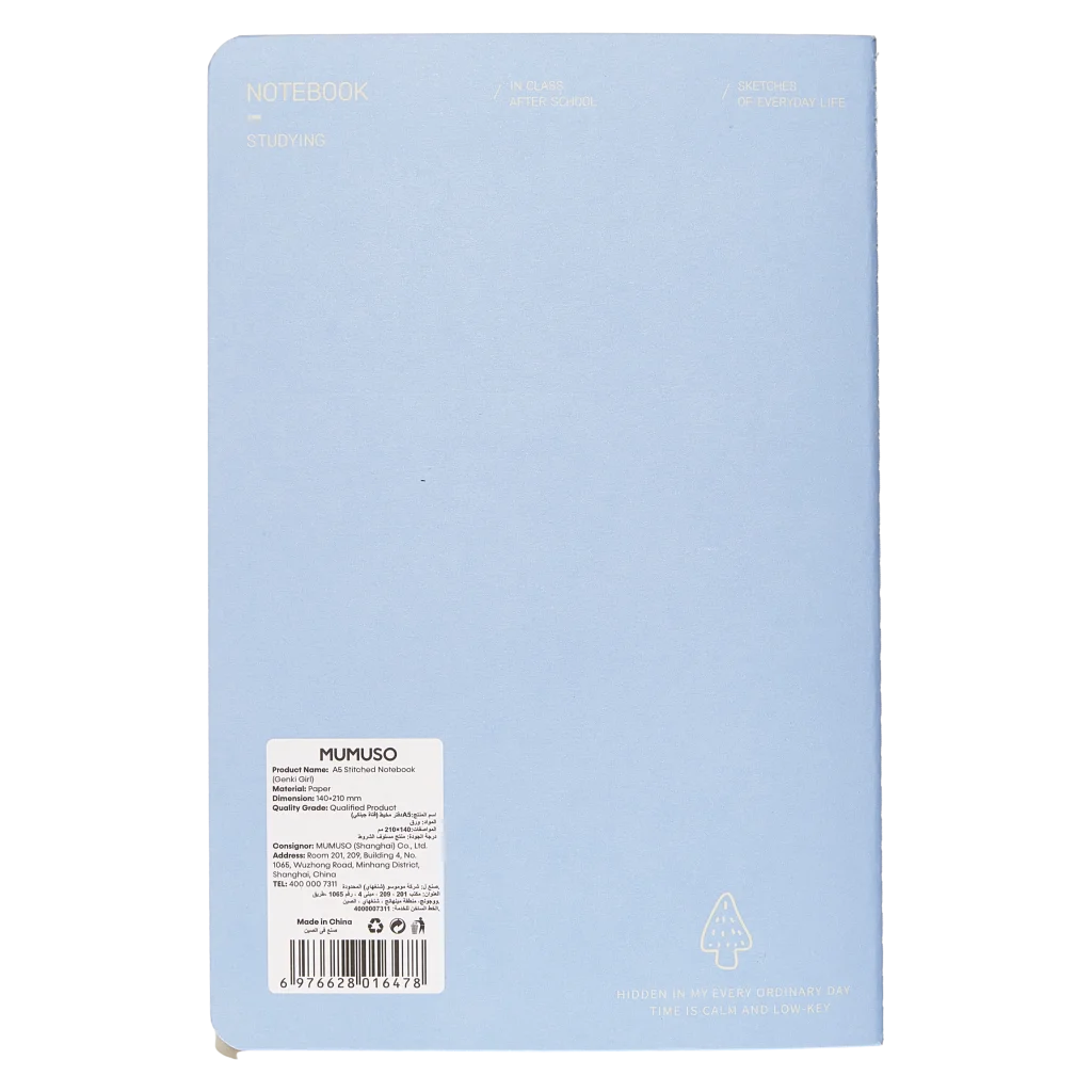 A5 Notizbuch mit Fadenheftung, Softcover (Beige/Blau/Mint/Rosa)