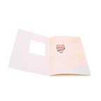 A5 Notizbuch mit Katzen-Design und Fadenbindung (Rosa)