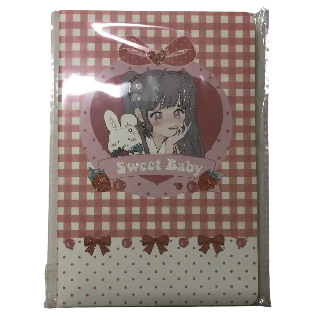 3er-Pack Notizbuch A5 mit Mädchen- und Hasen-Design (Mehrfarbig)
