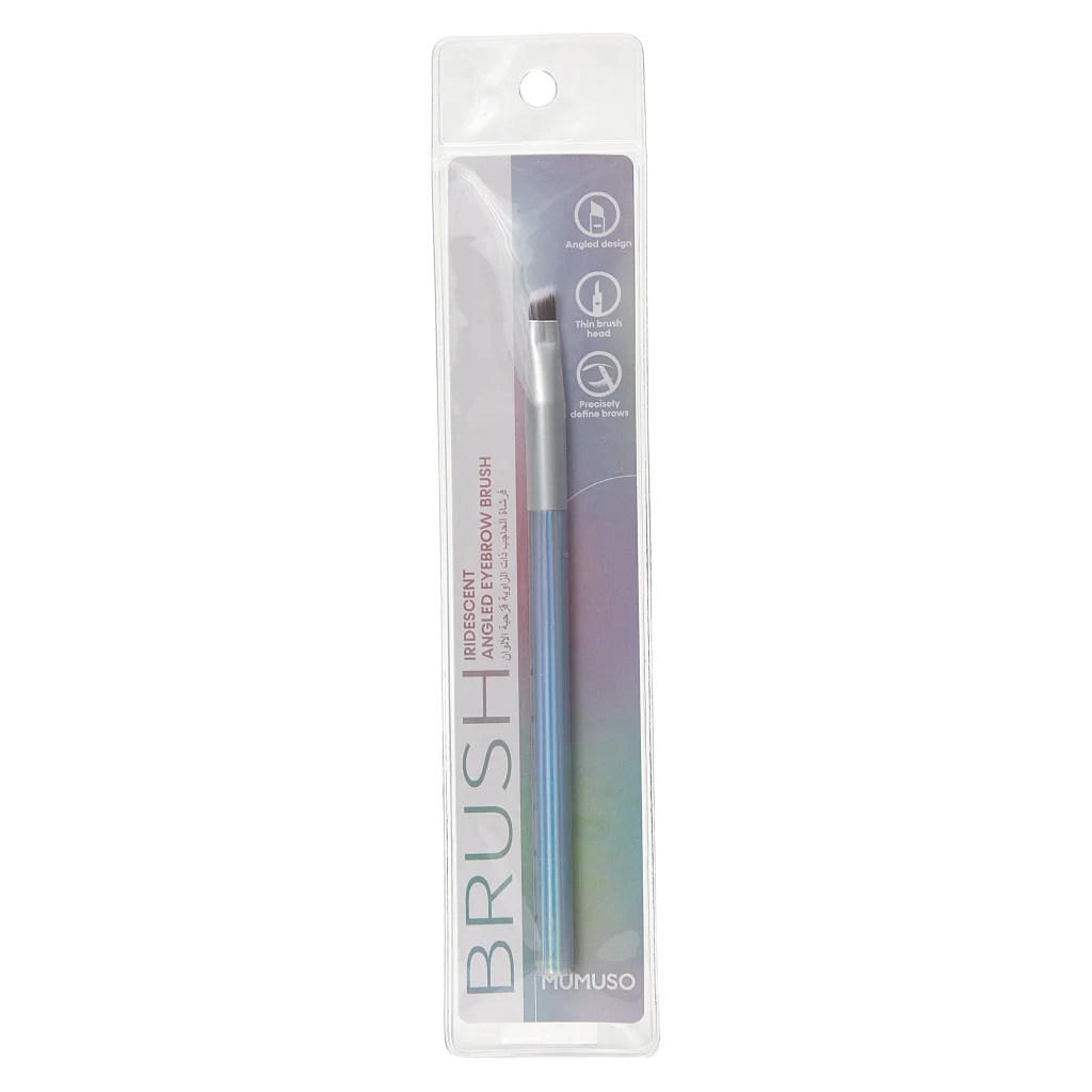 Abgeschrägter Augenbrauenpinsel mit irisierendem Design für präzises Make-up (Mehrfarbig)