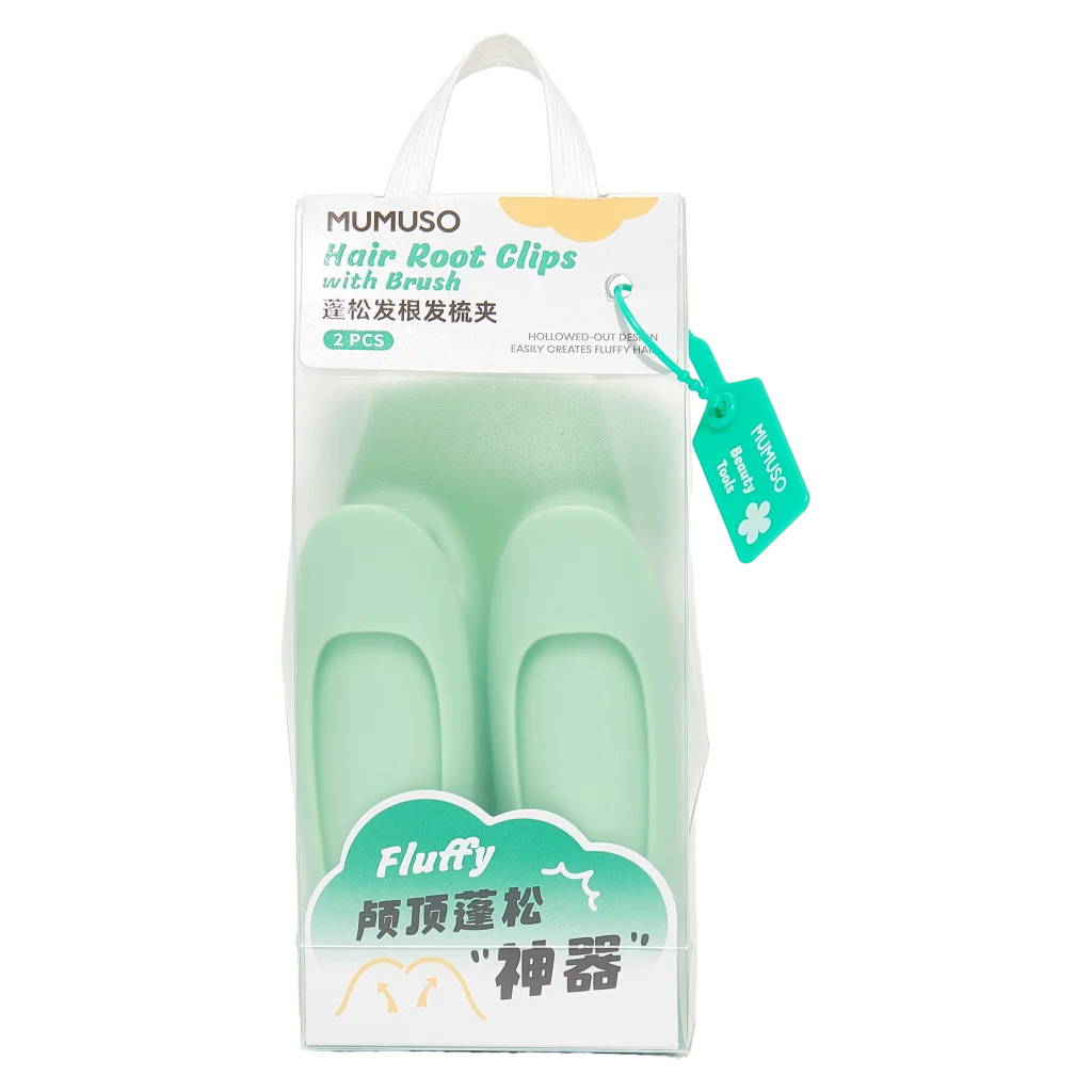 2-teiliges ABS-Haaransatz-Clips-Set mit Bürste (Mintgrün)