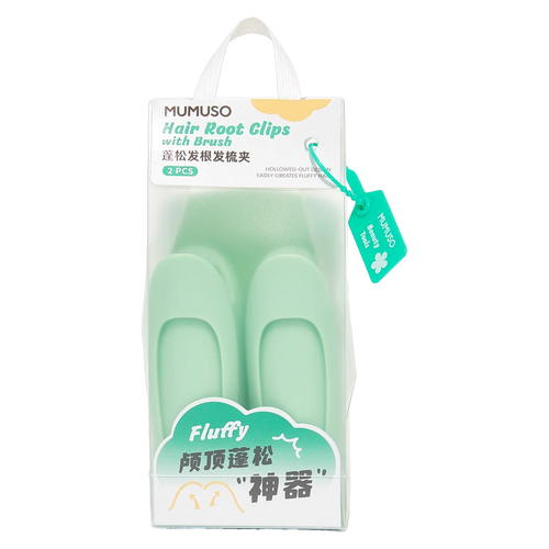 2-teiliges ABS-Haaransatz-Clips-Set mit Bürste (Mintgrün)