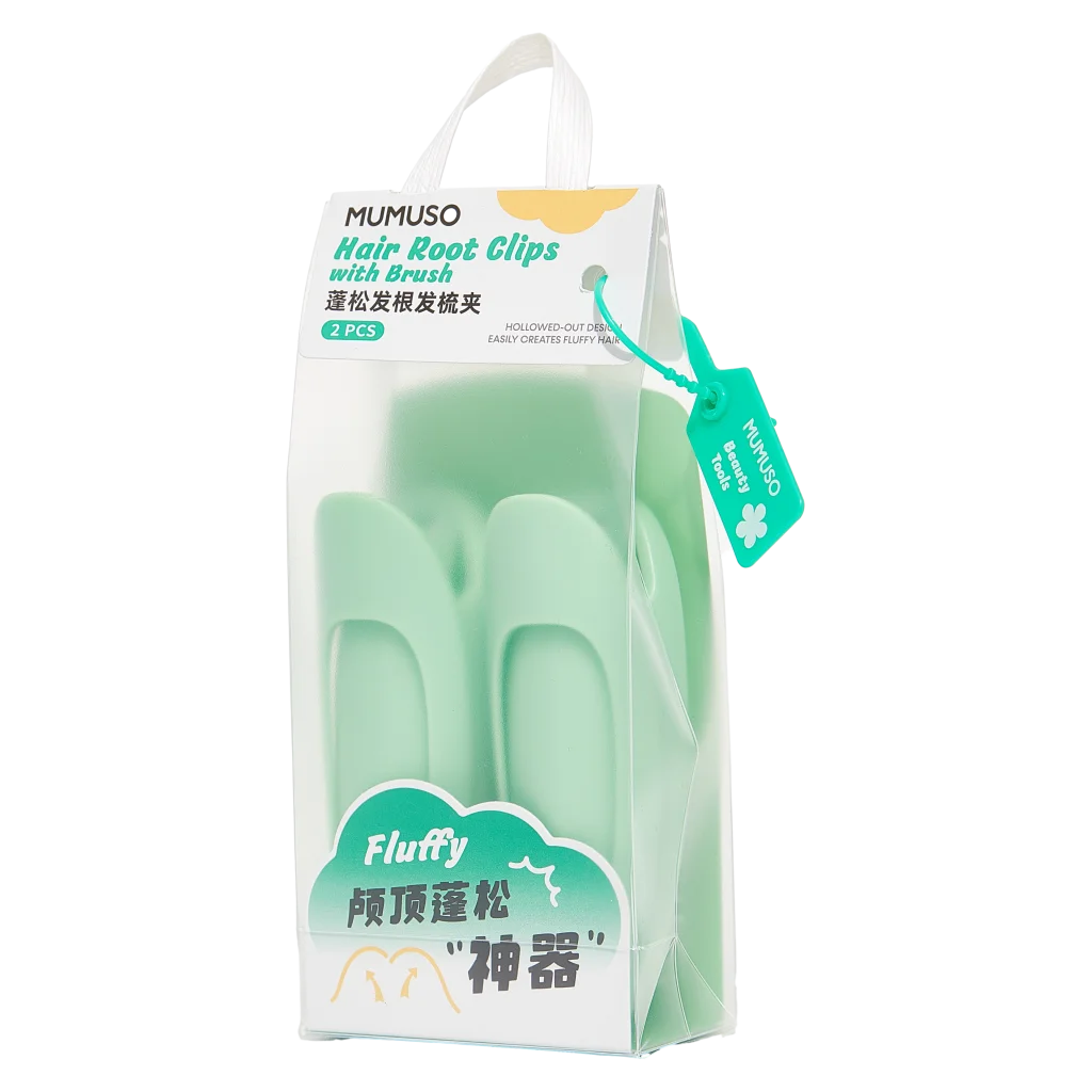 2-teiliges ABS-Haaransatz-Clips-Set mit Bürste (Mintgrün)
