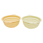 Kunststoff-Abtropfsieb, mittelgroß (Beige/Gelb) für Gemüse, Obst und Geschirr
