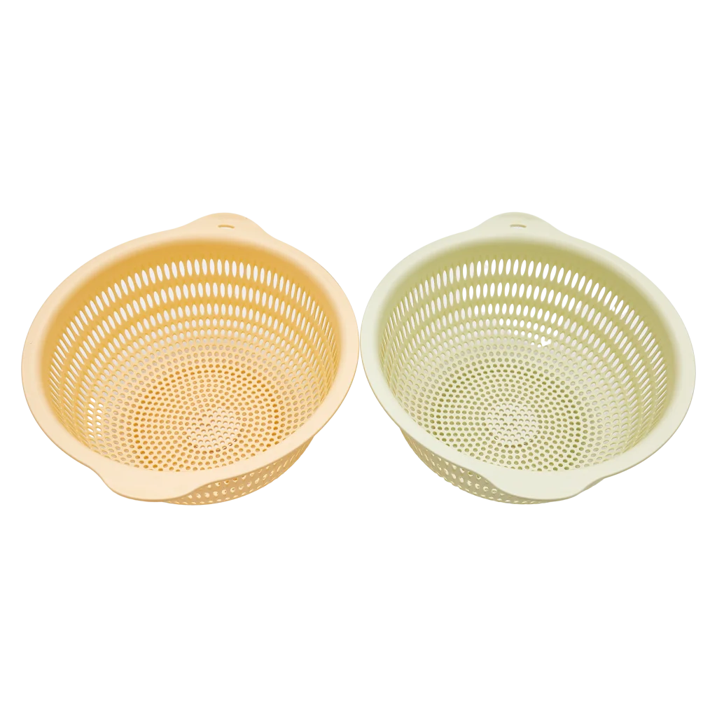 Großes Abtropfsieb aus PP-Kunststoff für die Küche (Beige/Pastellgelb)