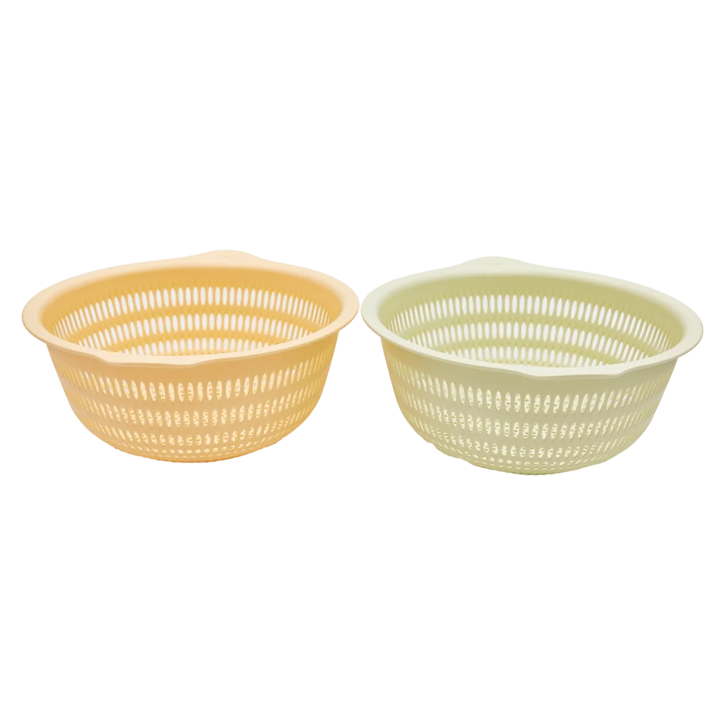 Großes Abtropfsieb aus PP-Kunststoff für die Küche (Beige/Pastellgelb)