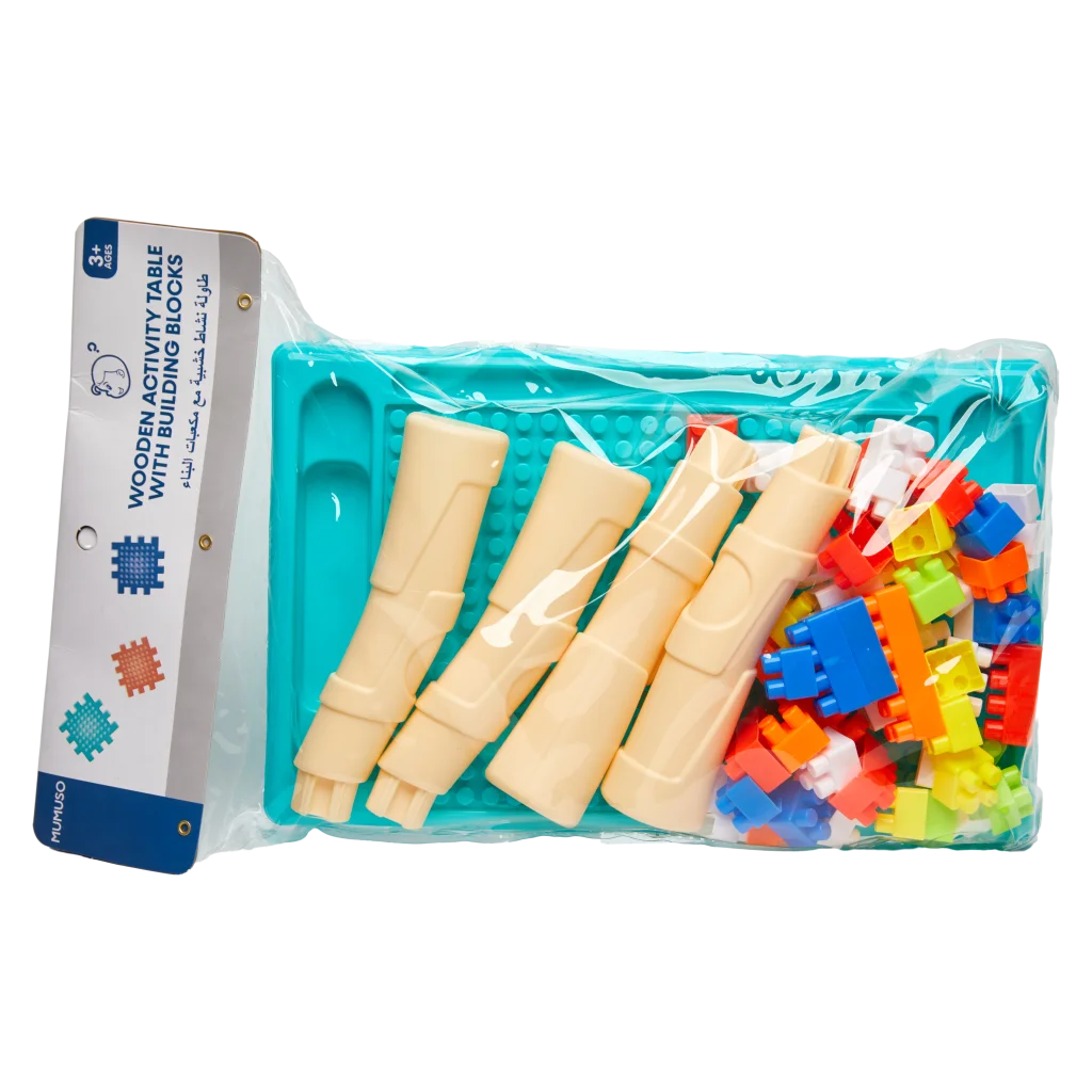 Aktivitätstisch aus Kunststoff mit 50 Bausteinen für Kinder (Mehrfarbig)