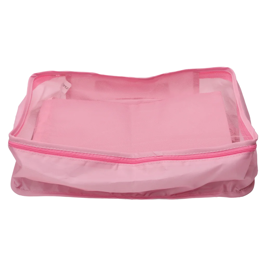 7-teiliges Polyester-Aufbewahrungsbeutel-Set, Kollektion Kirschblüte (Rosa)