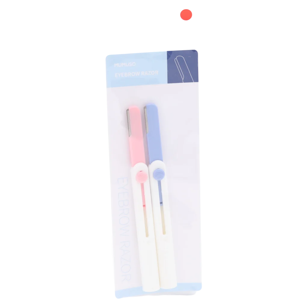 2-teiliges Augenbrauen-Rasiererset aus ABS mit Präzisionsklinge (Rosa/Blau)