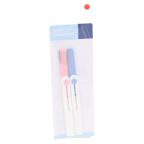 2-teiliges Augenbrauen-Rasiererset aus ABS mit Präzisionsklinge (Rosa/Blau)