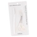 Augenbrauen-Set Schere &amp; Rasierer aus Edelstahl/PP für präzise Pflege (Weiß)