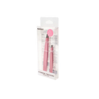 Augenbrauenpinzetten-Set aus Edelstahl für präzises Augenbrauenzupfen (Rosa)