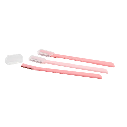 3er-Pack Augenbrauenrasierer für präzise Pflege (Rosa/Grau)