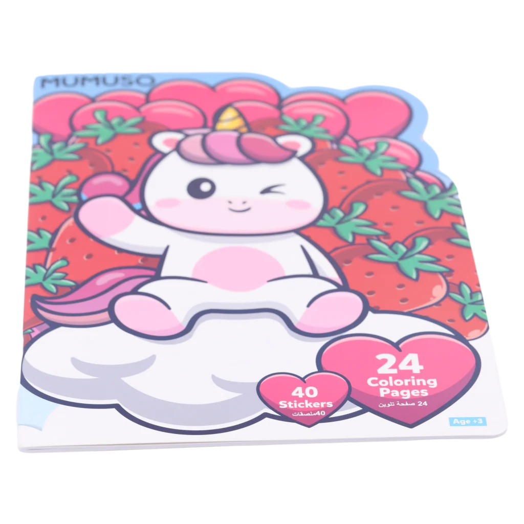 Ausmalbuch für Kinder mit Einhorn-Design, 24 Seiten und 40 Sticker (Mehrfarbig)