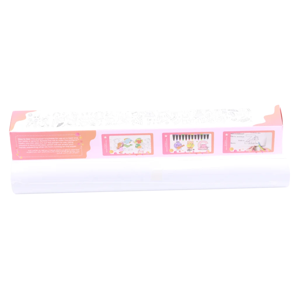 Ausmalrolle für Kinder, langes Bastelpapier (Weiß)