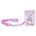 Ausweishalter mit Katzen-Design und Schlüsselband (Rosa)