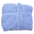 Langer Bademantel aus strukturiertem Polyester-Polyamid, mit kurzen Ärmeln (Blau)