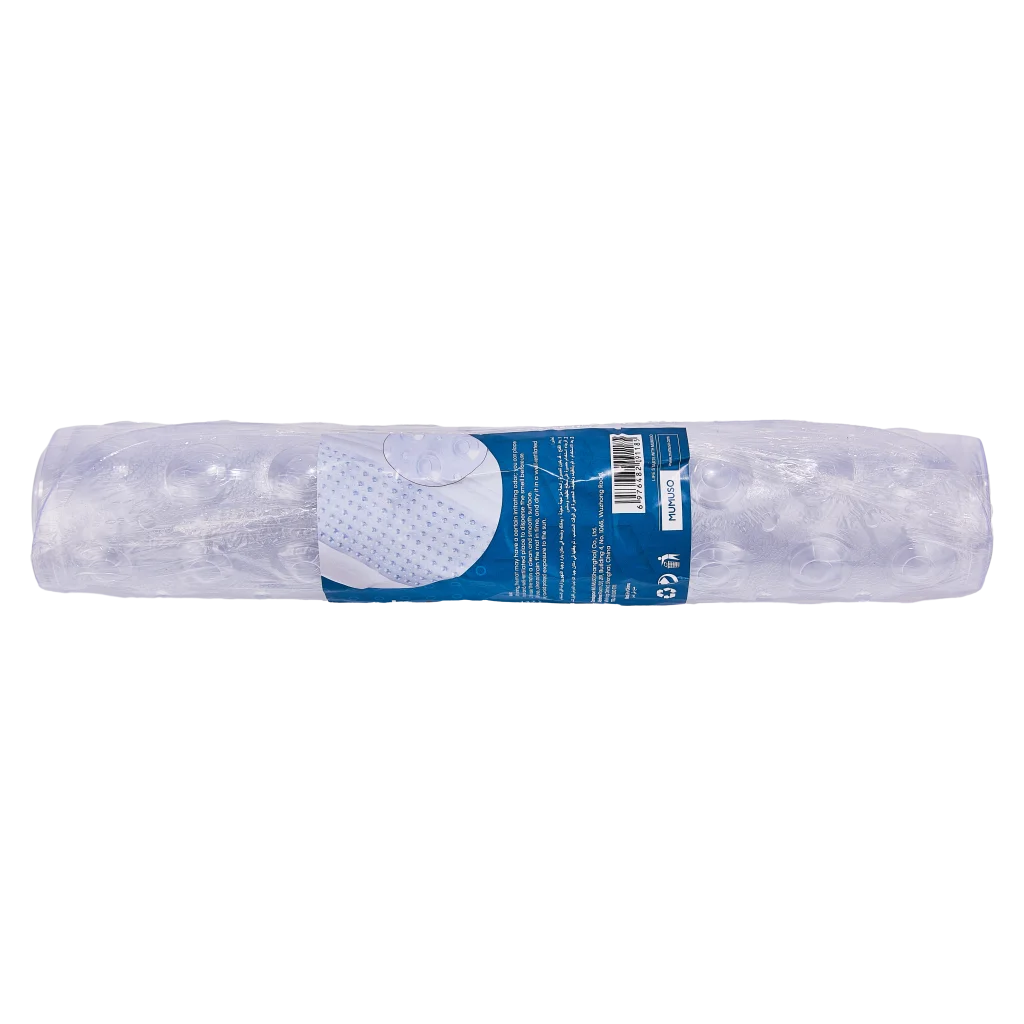 Rutschfeste Badematte aus PVC für Bad und Dusche (Transparent)
