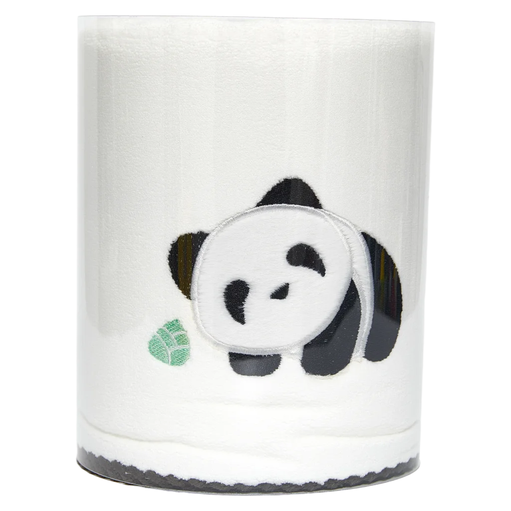 Badetuch aus Polyester mit Panda-Design, 555,6 g (Weiß/Schwarz)