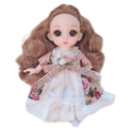 Ball-Jointed Doll Schlüsselanhänger PVC, 15 cm mit Blumen-Design (Mehrfarbig)