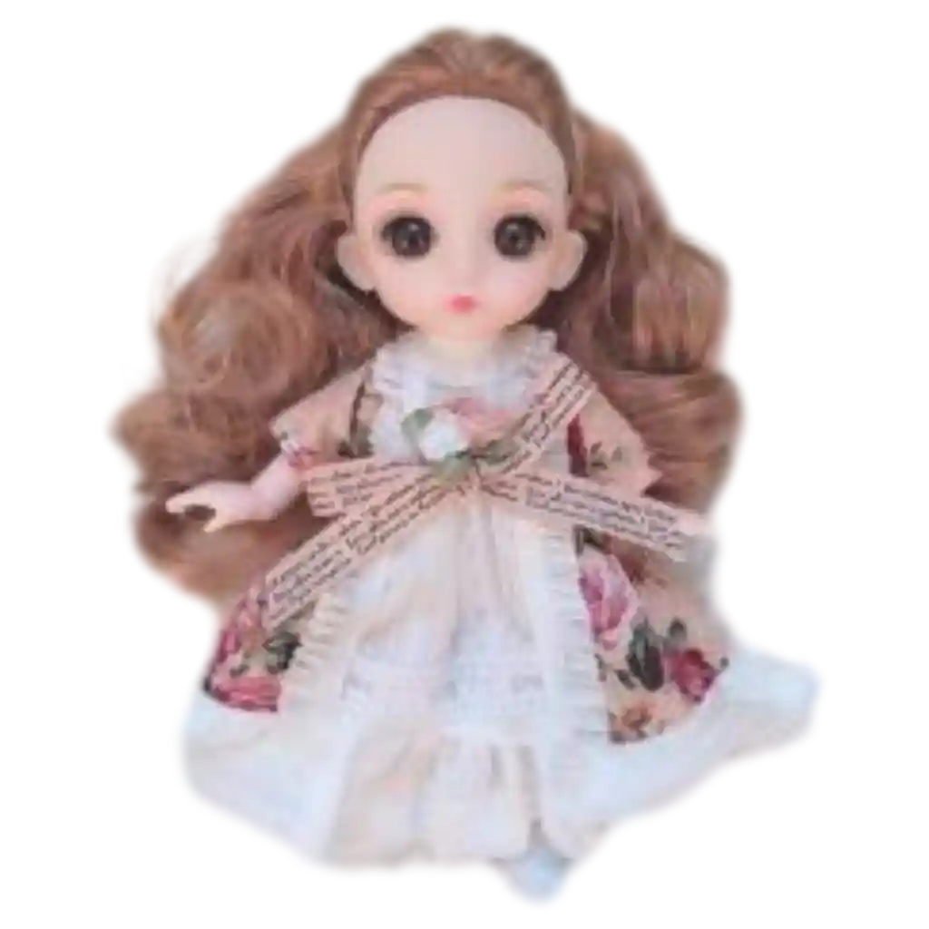 Ball-Jointed Doll Schlüsselanhänger PVC, 15 cm mit Blumen-Design (Mehrfarbig)