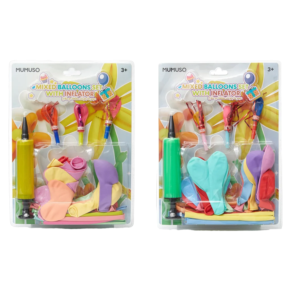 Ballon-Set mit Herz- und Standardballons, inklusive Pumpe (Mehrfarbig)