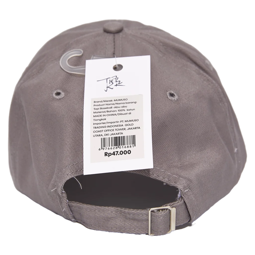 Baseballcap für Erwachsene, verstellbar (Grau)