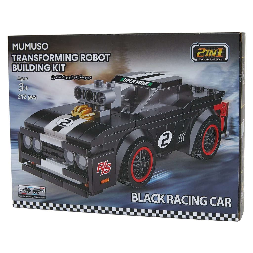 Baukasten Rennauto aus ABS, 212 Teile (Schwarz)