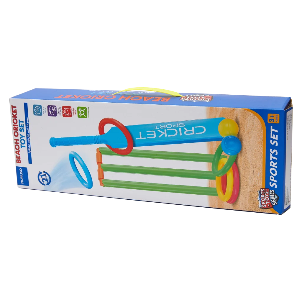 Beach-Cricket-Spielset aus Kunststoff für Kinder (Blau/Rot/Grün/Gelb)