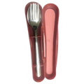 2-teiliges Edelstahl-Besteckset mit Aufbewahrungsbox (Rosa)
