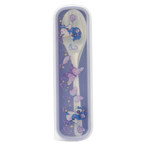 2-teiliges Kunststoff-Besteckset mit Einhorn-Design (Lila)