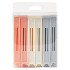 12-teiliges PP-Beutelverschluss Set für Lebensmittel (Grau/Creme/Rosa)