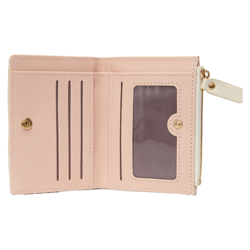 Bifold-Geldbörse mit gesteppter Optik (Beige)