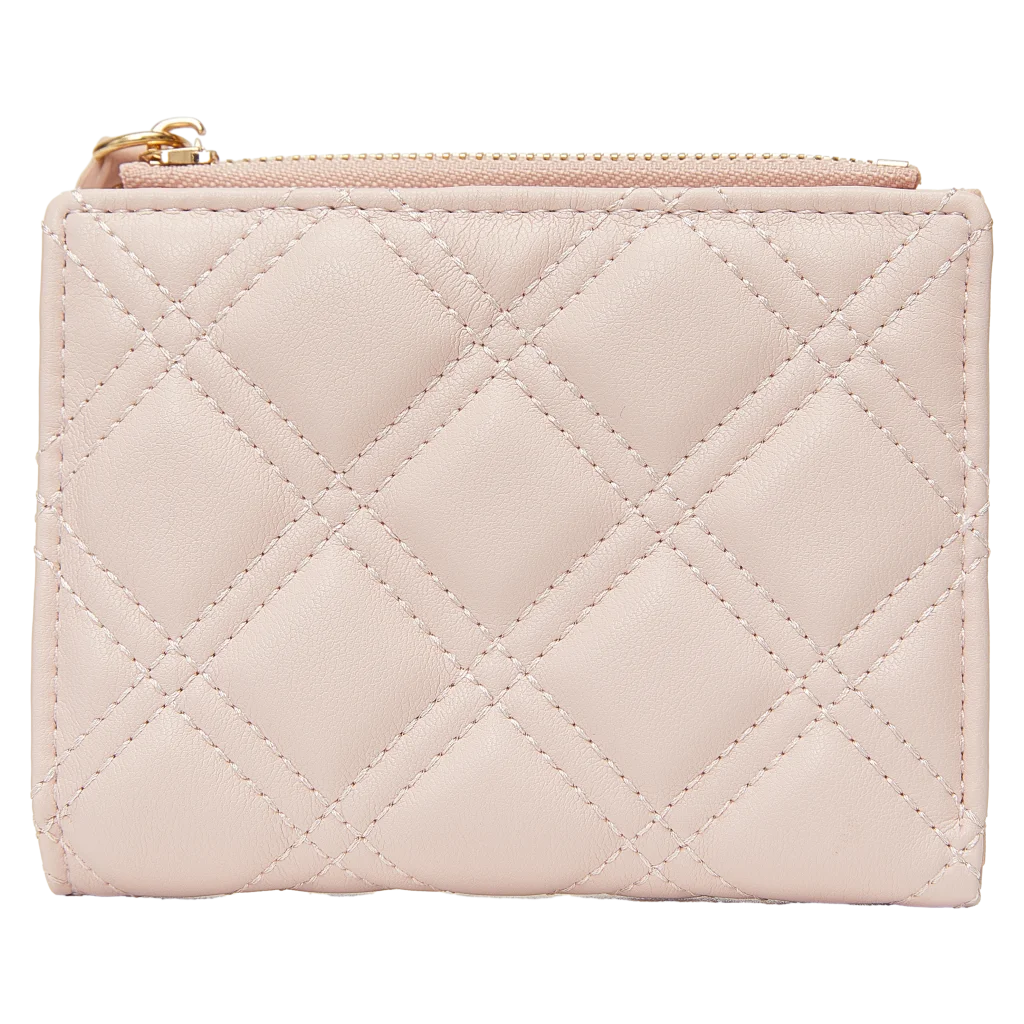 Bifold Geldbörse aus Kunstleder mit Rhombus-Design (Rosa)