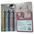3-teiliges Blockflöten-Set aus Kunststoff für Kinder, 21 cm (Gelb/Blau/Rosa)
