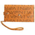 Trifold Geldbörse aus Kunstleder mit Lettered-Design (Braun)